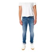 Slim Fit Mid Waist Jeans Blue de Gênes , Blue , Heren