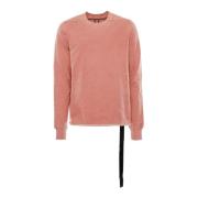 Crewneck Sweatshirt met Ribdetails Rick Owens , Pink , Heren