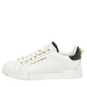 Pre-owned Leather sneakers Dolce & Gabbana Pre-owned , White , Dames