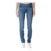 Mid-Rise Slim Straight Skinny Jeans Levi's , Blue , Dames