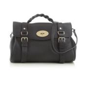 Zwarte Alexa Satchel Tas Mulberry , Black , Dames