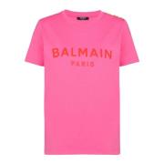 T-shirt met Parijs print Balmain , Pink , Dames