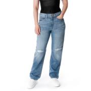 Hoge Taille Straight Jeans Denham , Blue , Dames