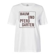 Klassiek Crew Neck Katoenen T-Shirt Baum und Pferdgarten , White , Dam...