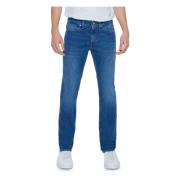 Blauwe Plain Heren Jeans met Rits Jeckerson , Blue , Heren