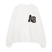 Cozy Sweatshirt met Monogram Detail Anine Bing , White , Dames