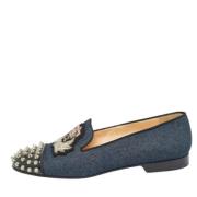 Pre-owned Denim flats Christian Louboutin Pre-owned , Blue , Dames