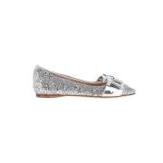 Pre-owned Leather flats Miu Miu Pre-owned , Gray , Dames