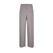 Wijde Pijpen Hoge Taille Grijze Broek mbyM , Gray , Dames