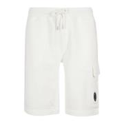 Diagonal Fleece Cargo Shorts C.p. Company , White , Heren