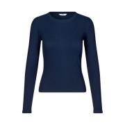 Navy Longsleeve Tee Envii , Blue , Dames