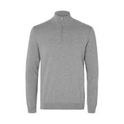 Berg Half Zip Cardigan Selected Homme , Gray , Heren