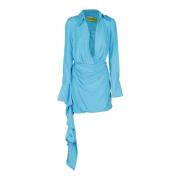 Zijden Gravia Elegante Jurk Gauge81 , Blue , Dames