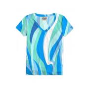 Golfprint Linnen T-shirt Eloise MC2 Saint Barth , Multicolor , Dames