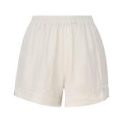 Witte Linnen Elastische Taille Shorts MC2 Saint Barth , White , Dames