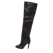 Pre-owned Suede boots Chanel Vintage , Black , Dames