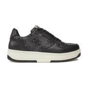 Lage Ancona Sneakers - Grijze Logo Guess , Black , Heren