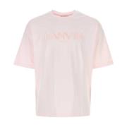 Pastelroze Katoenen T-Shirt Lanvin , Pink , Heren