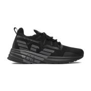 Logo Print Sneakers - Zwart Emporio Armani EA7 , Black , Heren