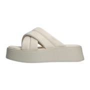 Witte Leren Platform Slipper Courtney Vagabond Shoemakers , White , Da...