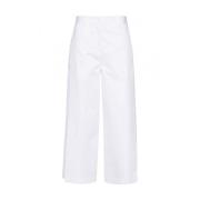 Cropped broek met zijsplitten Semicouture , White , Dames