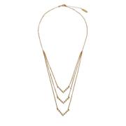 Elegant Triple Chain Gold Pendant Malababa , Yellow , Dames