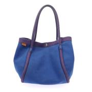 Pre-owned Cotton shoulder-bags Hermès Vintage , Blue , Dames