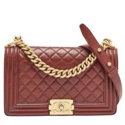 Pre-owned Leather chanel-bags Chanel Vintage , Red , Dames