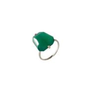 Groene Onyx Zilveren Ring Malababa , Gray , Dames