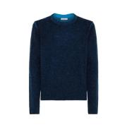 Alpaca Crew Neck Sweater Blauw Navy Sun68 , Blue , Heren