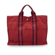 Pre-owned Leather totes Hermès Vintage , Red , Dames