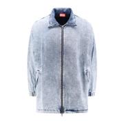 Denim Oversized Jack met Oval D Diesel , Blue , Heren