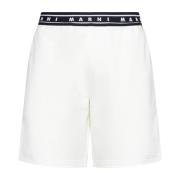Logo-Print Elastische Taille Shorts Marni , White , Heren