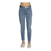 Denim Chino Broek Blauw Wassen Liu Jo , Blue , Dames