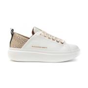 Wembley Wit Goud Strass Sneakers Alexander Smith , White , Dames