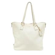 Pre-owned Leather totes Prada Vintage , White , Dames