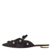 Pre-owned Canvas sandals Aquazzura Pre-owned , Black , Dames