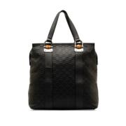 Pre-owned Leather totes Gucci Vintage , Black , Dames