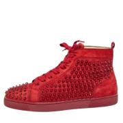 Pre-owned Suede sneakers Christian Louboutin Pre-owned , Red , Heren