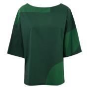Poplin Dames Overhemd Korte Mouw Regular Fit Liviana Conti , Green , D...