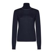 Blauwe Turtleneck Sweater Maison Margiela , Blue , Dames