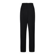 Zwarte Hoge Taille Wollen Broek Jacquemus , Black , Dames