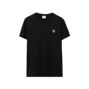 Zwart Katoenen Monogram Motief T-shirt Burberry , Black , Heren