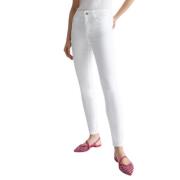 Hoge Taille Skinny Jeans Bianco Liu Jo , White , Dames