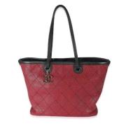 Pre-owned Leather chanel-bags Chanel Vintage , Red , Dames