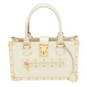 Pre-owned Leather totes Louis Vuitton Vintage , White , Dames