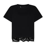 Icona Zwarte Shirt Kaos , Black , Dames