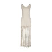 Fringe Canvas Jurk Alanui , Beige , Dames