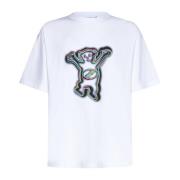 Teddy Print T-shirt Wit We11Done , White , Heren