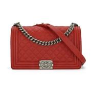 Pre-owned Leather chanel-bags Chanel Vintage , Red , Dames